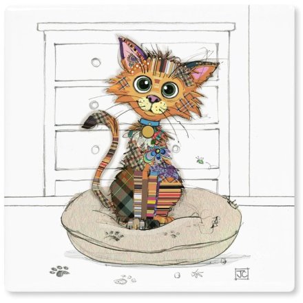 Ceramic Coaster - Bug Art Kimba Kitten