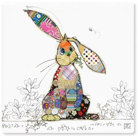Ceramic Coaster - Bug Art Binky Bunny