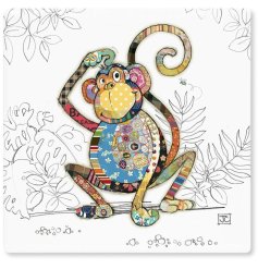 A ceramic coaster with Monty Monkey by Bug Art decal.