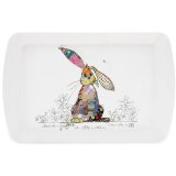 A charming tray illustrated with Bug Art's Binky Bunny.