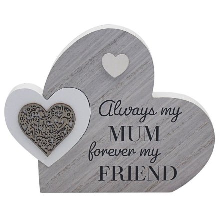 Double Heart 'Mum' Plaque