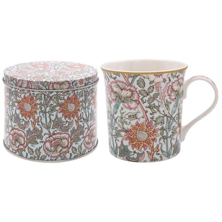 Morris Pink & Rose Mug In Tin