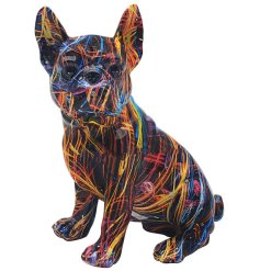 A contemporary bulldog figure with a colourful painterly finish. From the popular supernova range