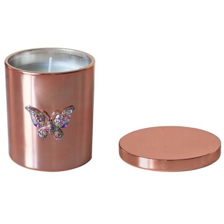 Rose Gold Butterfly Candle 