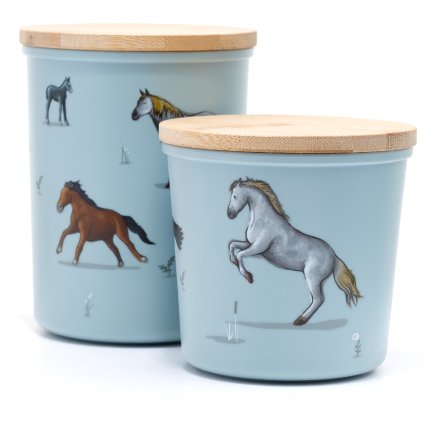 Willow Farm Horses Set of 2 Reusable Storage Jars, 13cm
