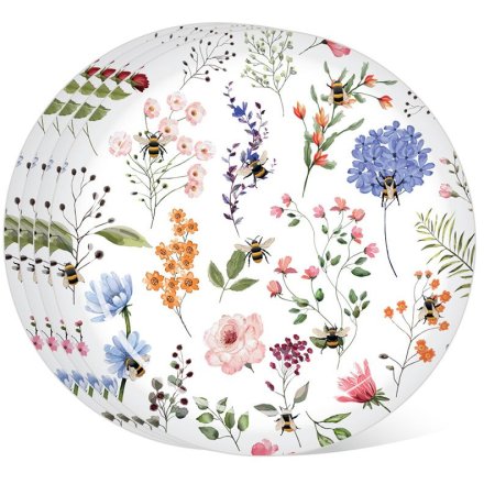 The Nectar Meadows Set Of 4 Recycled Plastic Picnic Plates,  23cm