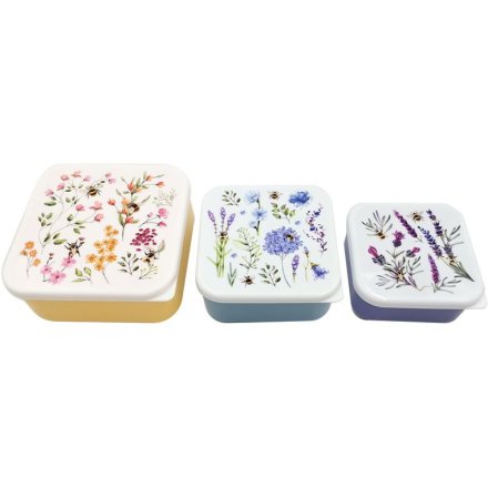 Set Of 3 Lunch Boxes - The Nectar Meadows