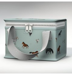 Made from recycled plastic bottles an insulated lunch bag in a horse design from the Willow Farm range.