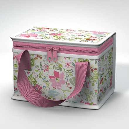 Reusable Cool Bag Lunch Bag - Julie Dodsworth Pink Botanical
