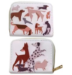 Adorable dog illustrated small purse.