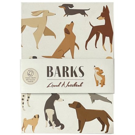 Recycled Paper A5 Lined Notebook - Barks, 20cm