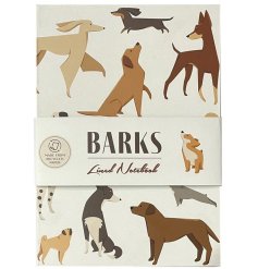 A hardback lined notebook In A5 illustrated in the Barks design.