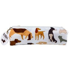 From the dog illustration Barks range a small canvas pencil case.