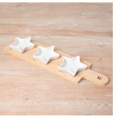 Ceramic star dishes with snack tray 