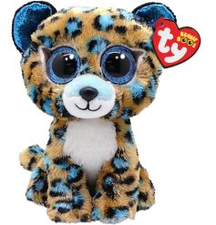 A beautiful spotted leopard TY beanie boo with colourful blue accents. 