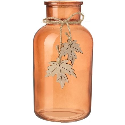 Leaf Glass Jar, 20cm