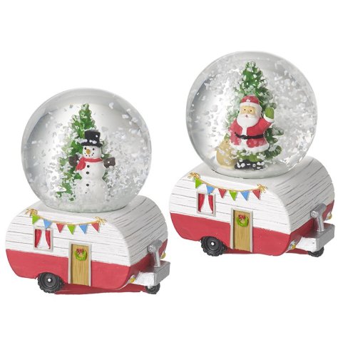 Colourful and unique novelty snowglobes in Santa and Snowman designs. 
