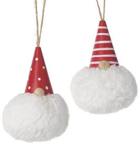 Make a statement this season with these original hanging gonk ornaments with oversized beards. In polka dot and stripes 