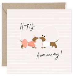 An adorable dachshund anniversary card 