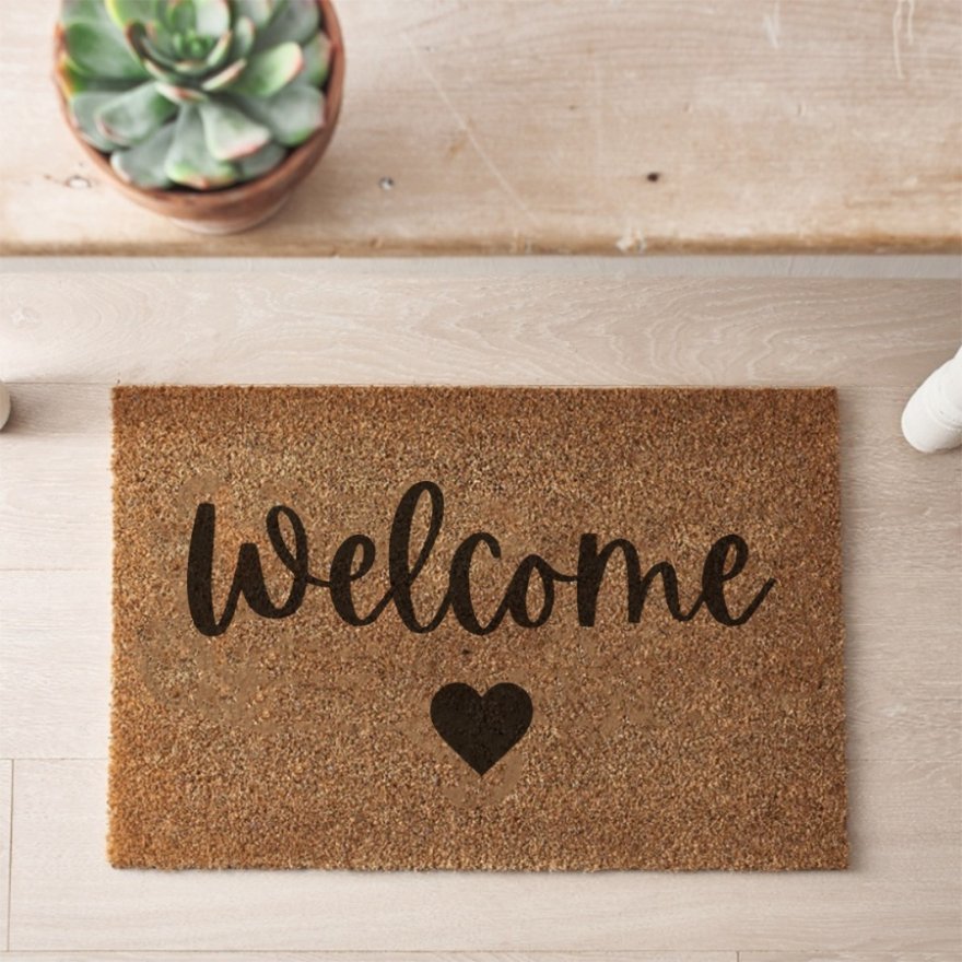 Welcome Heart Doormat 