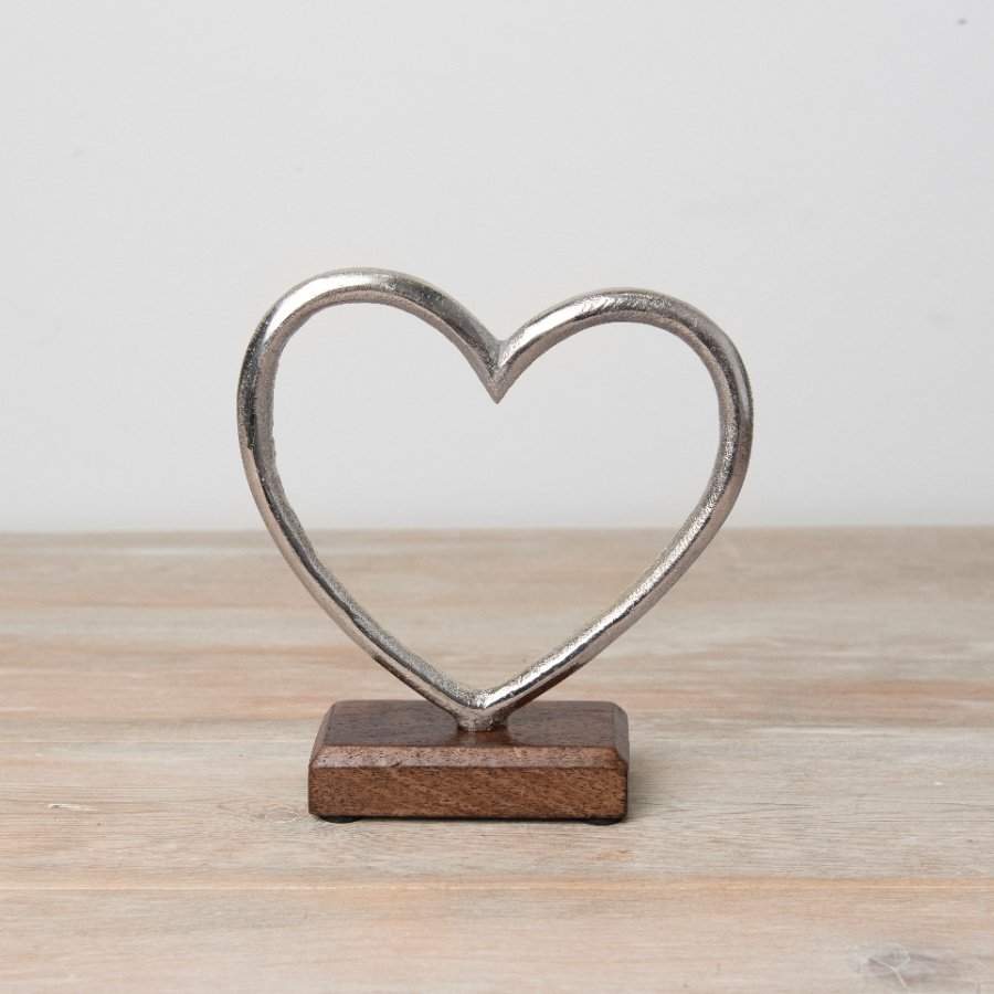 Rustic heart on a chunky wooden stand