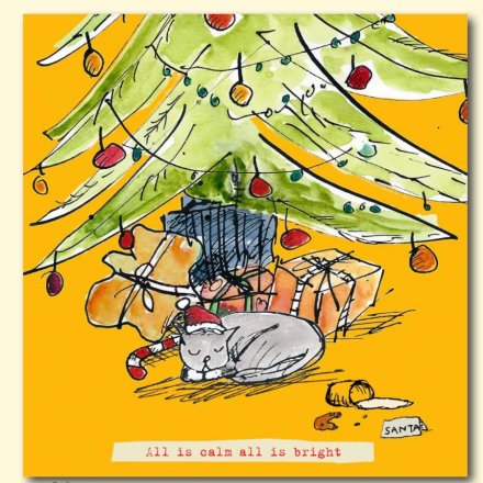 All is Calm and Bright Greetings Card, 15cm 