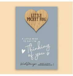 Show someone you are thinking of them with this beautiful heart shaped token with 'little pocket hug' engraving. 