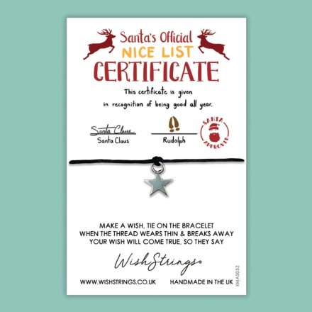 Santa Certificate - Wishstrings Wish Bracelet