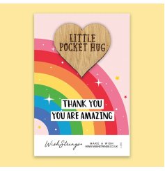 Thank you you are amazing. A bold and beautiful thank you card with oak little pocket hug slogan.