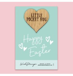 Send a little wish to loved ones this Easter with this beautifully crafted oak token set upon a colourful Easter card. 