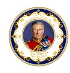 Celebrate the coronation of his majesty with this full colour picture memorabilia plate.
