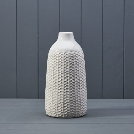 White Ceramic Vase, 28.5cm