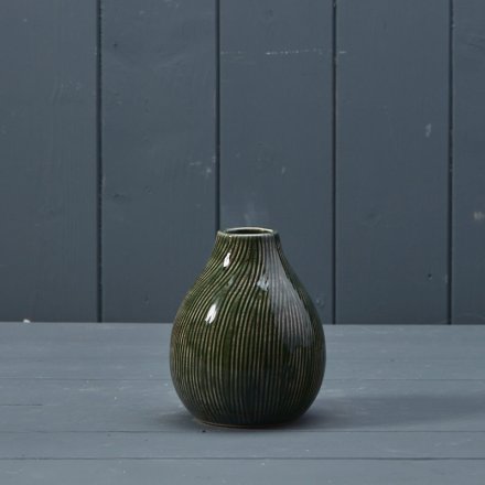 Green Ceramic Vase, 11.5cm