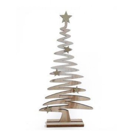 Wooden Tree on Stand, 23cm