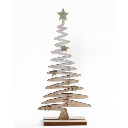 Wooden Tree on Stand, 30cm