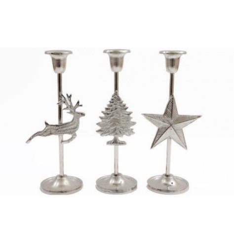 3 Assorted Christmas candle holders