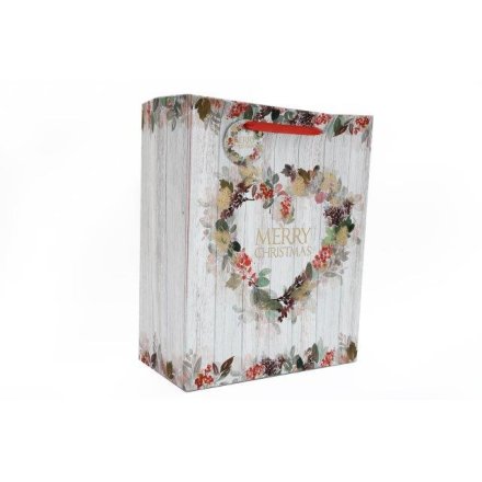 Heart Wreath Gift Bag, 23cm
