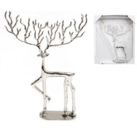 Silver Stag Decoration, 47cm