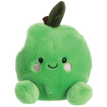 An adorably cute palm pal soft toy with bright and cheerful apple design. 