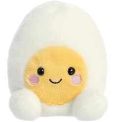 A super sweet egg design palm pals soft toy with cute smile and blush cheeks. 