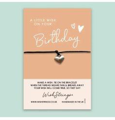 A little wish on your birthday. Send a wish to friends and loved ones with this charming and unique sentiment bracelet. 
