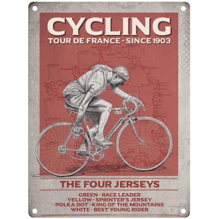 Cycling - The Four Jerseys Metal Sign