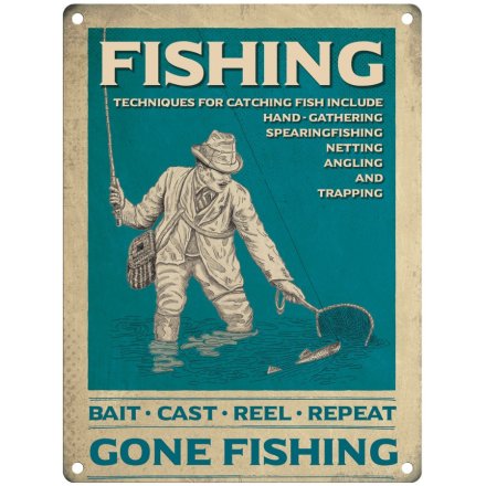 Fishing - Gone Fishing Metal Sign