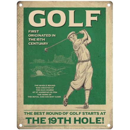 The 19th Hole Metal Sign