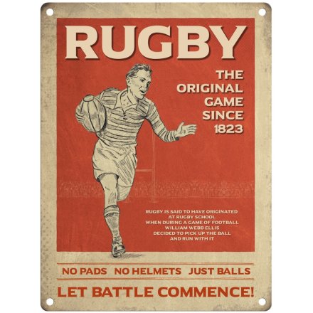 Rugby - Let Battle Commence Metal Sign