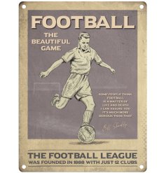 A football league themed metal sign. Perfect gentleman's gift.