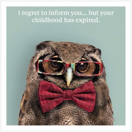 Your Childhood Has Expired Card, 16cm