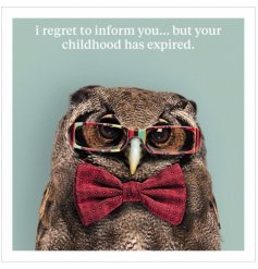 A humorous photographic animal portrait with quotation greeting card from Icon's Curious World range. 