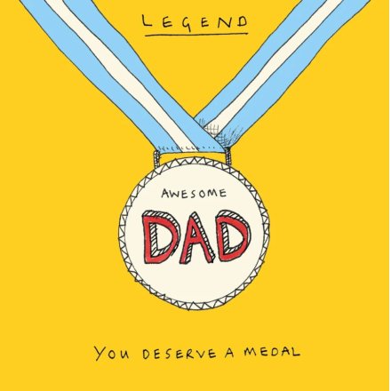 Dad Medal Greeting Card, 15cm
