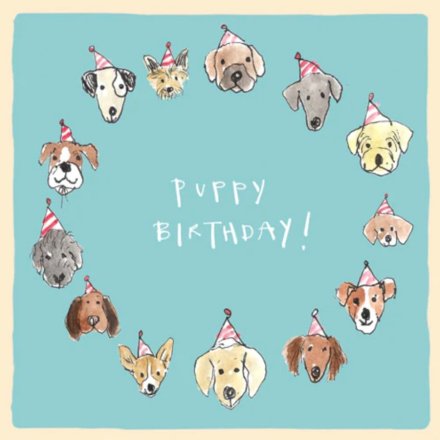 Puppy Birthday Greeting Card, 15cm